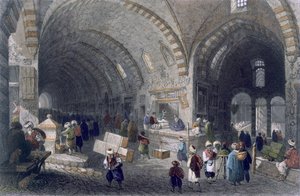 Grande avenue dans le Tchartchi, vers 1850 (aquatinte en couleur)