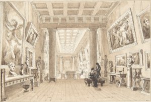 Intérieur de la galerie de tableaux de Thomas Hope, Duchess Street, Londres - William Henry Bartlett