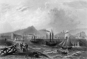 Leith Pier et Harbour, gravé par Robert Wallis, vers 1820