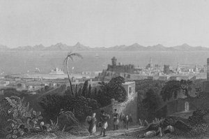 Rhodes, depuis les hauteurs, près de la villa de Sir Sidney Smith