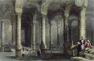 La citerne de Bin-Veber-Direg, ou Les Mille et Une, Istanbul, gravée par J. Carter, vers 1850 - William Henry Bartlett