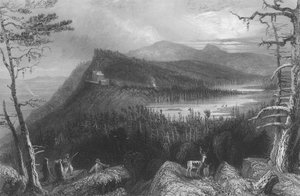Les deux lacs et la maison de montagne sur les Catskills, 1838