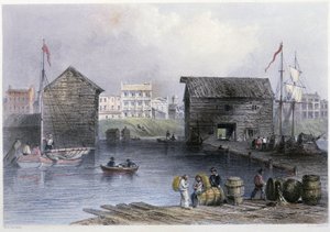 Vue des quais de Toronto - dans "Canadian scenery illustrated" de Bartlett W. H.