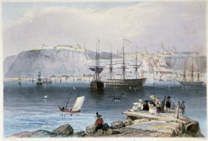 Vue de Québec et de son port (Canada) - dans "Canadian Scenery illustrated" de William Henri Barlett, éd. George Virtue - William Henry Bartlett