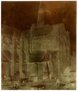 Quatre hommes au cimetière de la cathédrale Saint-Patrick, Dublin (négatif papier-caméra)