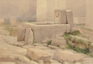 Fontaine pompéienne et abreuvoir pour chevaux, 1880