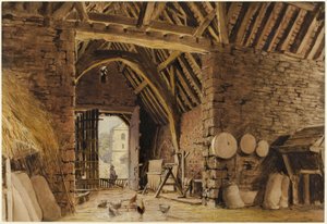 Un intérieur de grange - William Henry Hunt
