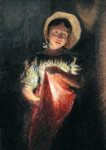 Fille à la lumière des bougies