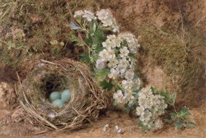 Fleurs de mai et nid de moineau, 1845