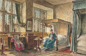 Mlle Moore cousant dans sa chambre, Hardwick Hall, Derbyshire - William Henry Hunt