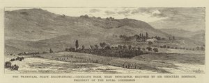 Les négociations de paix du Transvaal, ferme de Cockran, près de Newcastle, occupée par Sir Hercules Robinson, président de la commission royale