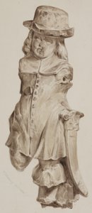 Figure sculptée en chêne, autrefois dans l