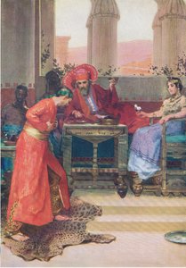 La pétition de Néhémie au roi, de The Bible Picture Book publié par Thomas Nelson, c.1950 - William Henry Margetson