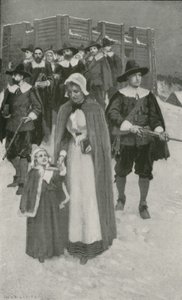 Jour du sabbat avec les Pères pèlerins à leur première colonie à New Plymouth - William Henry Margetson