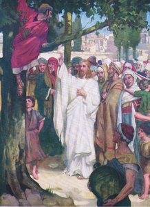 Zachée, de The Bible Picture Book publié par Thomas Nelson, c.1950