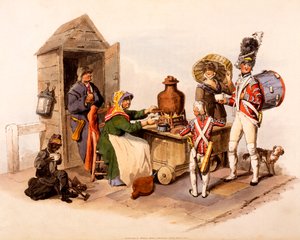Un vendeur de Sallop servant des boissons chaudes, de 