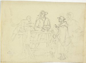 Quatre Figures à une Clôture - William Henry Pyne