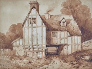 Vieilles maisons à Penshurst, Kent - William Henry Stothard