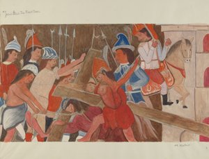 Station de la Croix n° 3 : Jésus tombe pour la première fois, vers 1936 - William Herbert