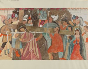 Station de la Croix n° 5 : Jésus est aidé à porter sa croix, vers 1936 - William Herbert
