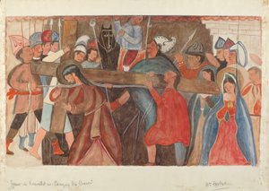 Station de la Croix n° 5 : Jésus est aidé à porter sa croix, vers 1936 - William Herbert