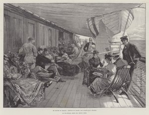 En route pour le Brésil, croquis à bord du navire à vapeur Thames - William Heysham Overend