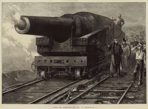 Tir du canon de quatre-vingt-un tonnes à Shoeburyness
