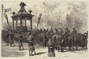 Funérailles du président Garfield, voiture funéraire attendant de recevoir le cercueil