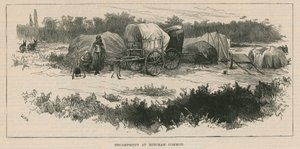 Croquis de la vie des gitans; Campement à Mitcham Common - William Heysham Overend