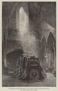 Les Restes de Lord Tennyson dans la Chapelle Saint-Faith, Abbaye de Westminster, la Nuit avant les Funérailles