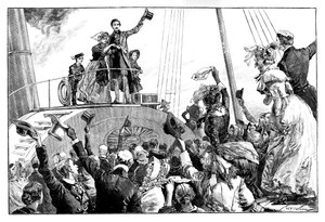 La reine quittant Kingstown, visite royale en Irlande - William Heysham Overend