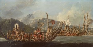 Revue des galères de guerre à Tahiti