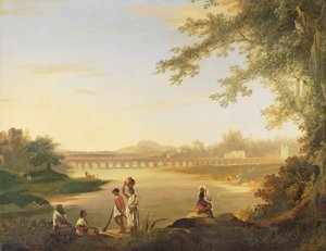 Le Pont de Marmalong, avec un Cipay et des Natifs au Premier Plan, vers 1783