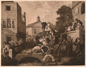 Chairing the Members, Plate IV de The Humours of an Election, 1757