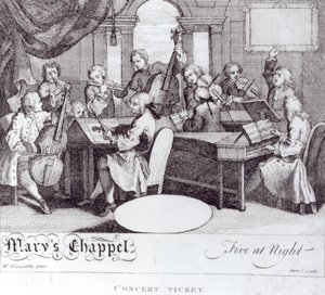 Billet de concert pour la chapelle de Marie - William Hogarth