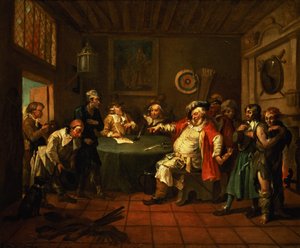 Falstaff examinant ses recrues de Henry IV par Shakespeare (1730)