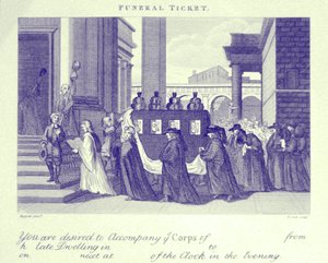Billet de funérailles - William Hogarth