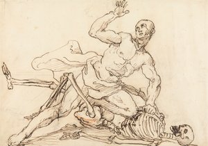 Épitaphe de George Taylor : George Taylor brisant les côtes de la mort - William Hogarth