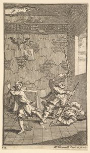 Hudibras battant Sidrophel et Whachum, Dix-sept petites illustrations pour Samuel Butler, 1721-26 - William Hogarth