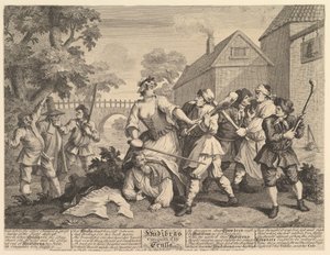 Hudibras vaincu par Trulla, Douze grandes illustrations pour Samuel Butler, février 1725-26 - William Hogarth