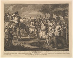 Première aventure de Hudibras Douze grandes illustrations pour Hudibras de Samuel Butler, Pl..., 1725-68 - William Hogarth