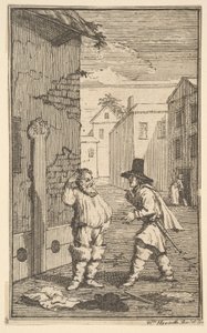 Hudubras et Ralpho disputant Dix-sept petites illustrations pour Hudibras de Samuel Butler, 1721-26 - William Hogarth