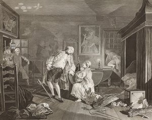 Marriage à la Mode. Feuille 5: Le Bagnio. 1745 - William Hogarth