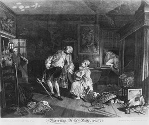 Le Mariage à la Mode, Planche 5, (La mort du comte)