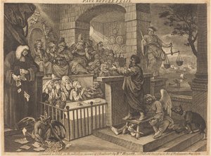 Paul devant Félix burlesqué - William Hogarth
