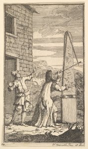 Sidrophel examinant le cerf-volant à travers son télescope - William Hogarth