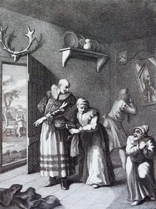 Le curé et le barbier se déguisant pour ramener Don Quichotte chez lui par William Hogarth - William Hogarth