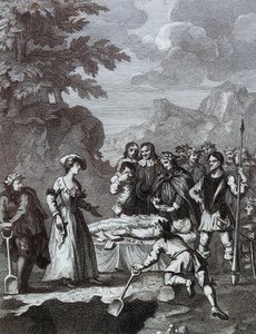 Les funérailles de Chyrstom et Marcella se justifiant par William Hogarth