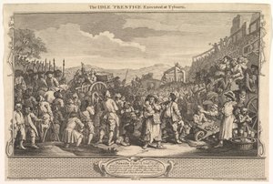 Le paresseux exécuté à Tyburn : Industrie et Paresse, planche 11, 30 septembre 1747