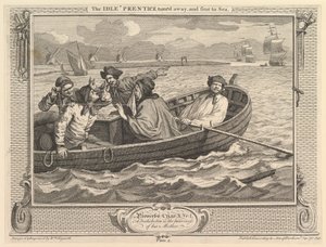 Le Paresseux renvoyé et envoyé en mer : Industrie et oisiveté, planche 5, 30 septembre 1747 - William Hogarth